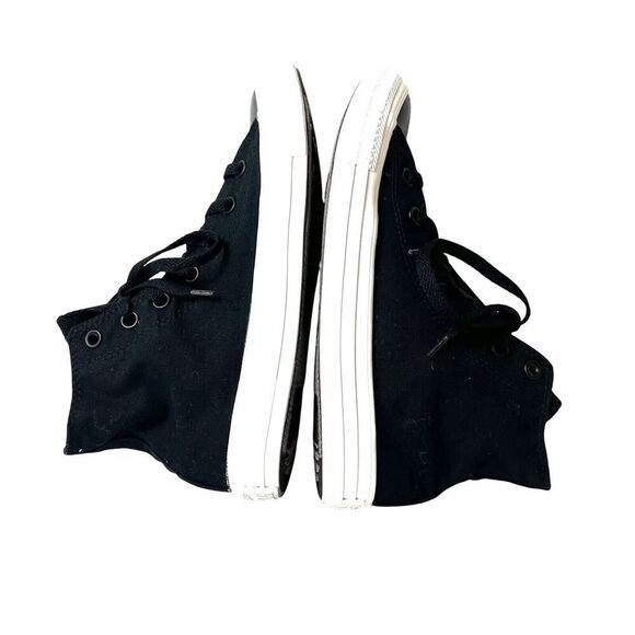 Converse All Star Hi Top Black Canvas Womens 8 Lace Up Skate Shoe Mens 6 Sneaker - Picture 2 of 10